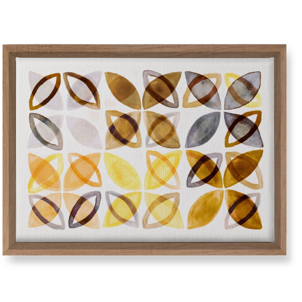 Washed Watercolor Shapes Wall Art, Natural, Single piece, Canvas, 10x14, Yellow, Dandelion