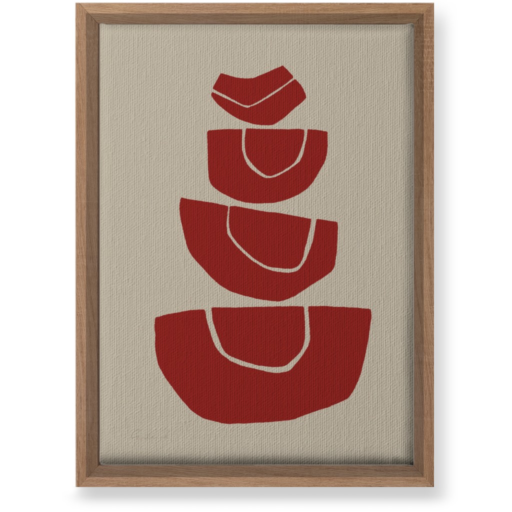 Geometric Stack Abstract Wall Art, Natural, Single piece, Canvas, 10x14, Red