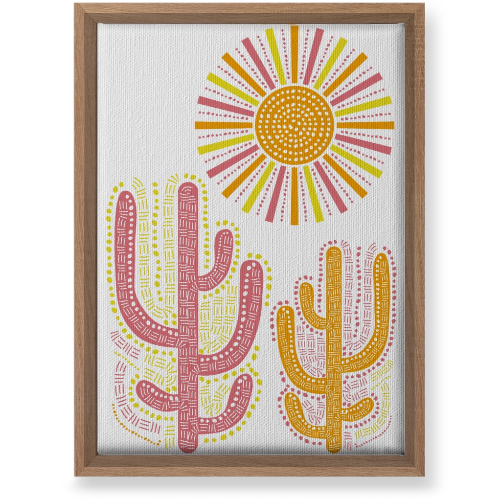 Boho Cactus and Sunny Summer - Warm Wall Art, Natural, Single piece, Canvas, 10x14, Multicolor