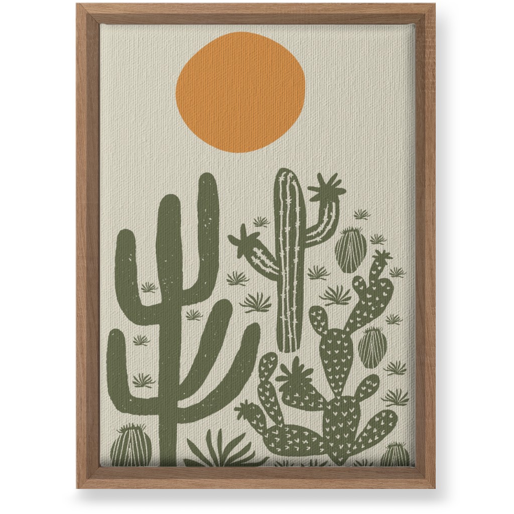 Cactus - Earth Tones Wall Art, Natural, Single piece, Canvas, 10x14, Beige