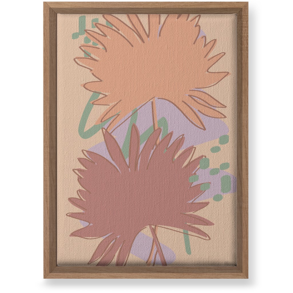 Modern Sabal Palm - Pink Wall Art, Natural, Single piece, Canvas, 10x14, Orange