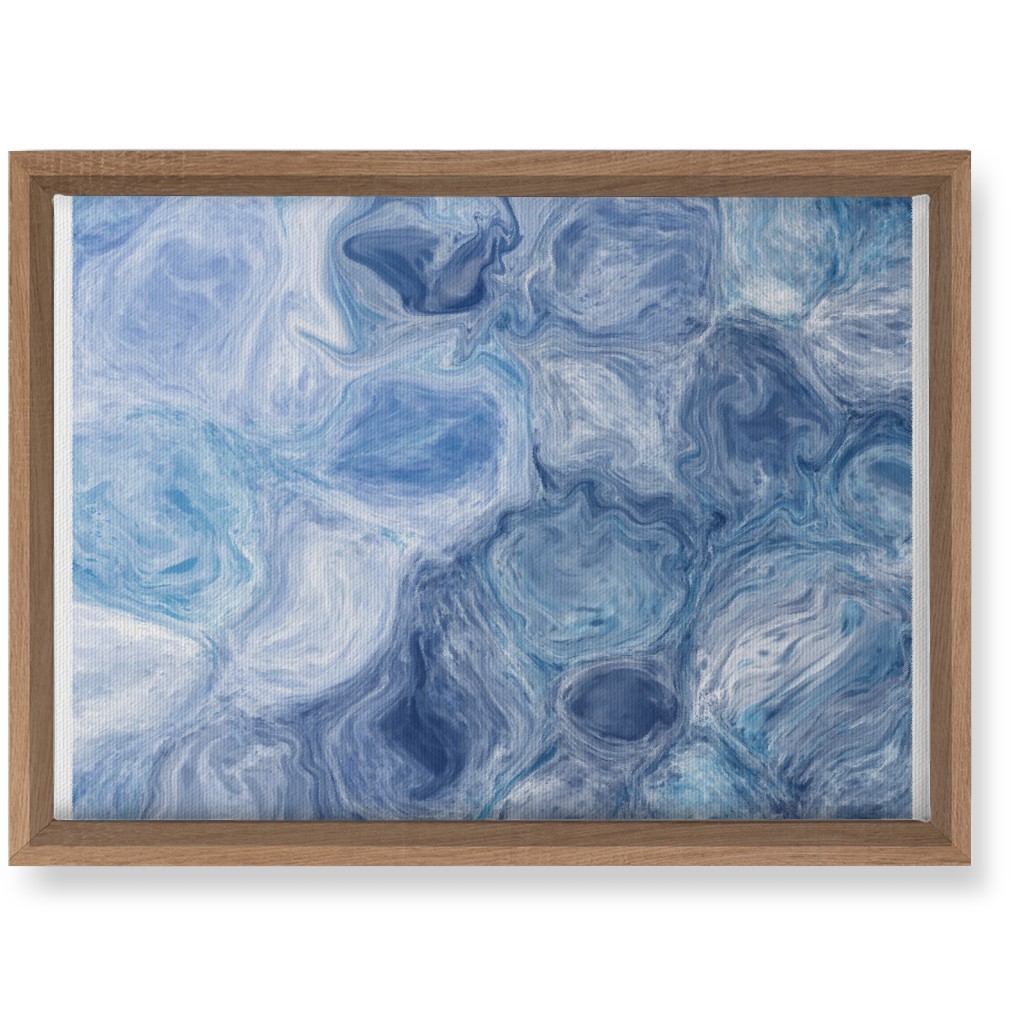 Abstract Acrylic Pour Ripple - Blue Wall Art, Natural, Single piece, Canvas, 10x14, Blue, True Blue