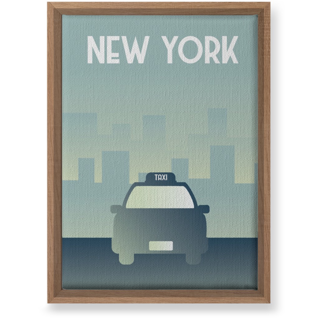 New York City Taxi Wall Art, Natural, Single piece, Canvas, 10x14, Green