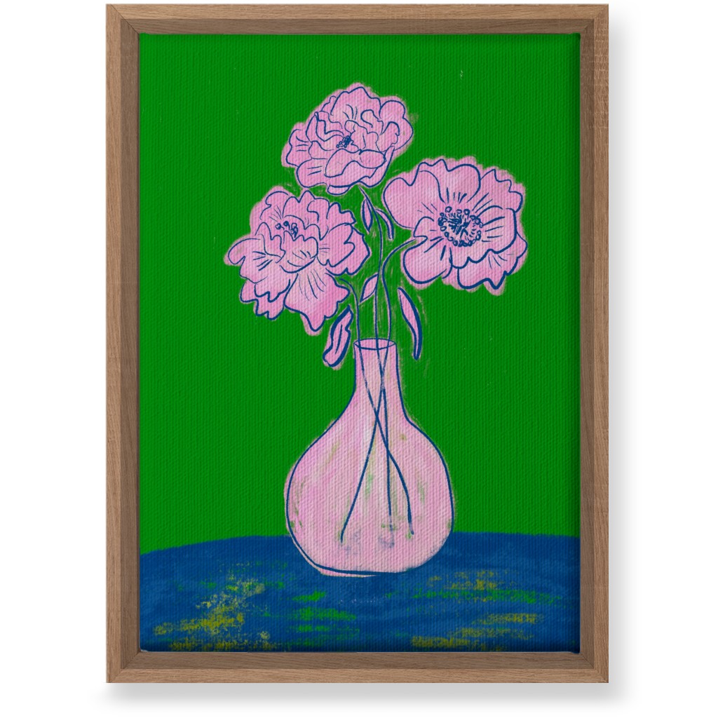 Party Florals - Multi Wall Art, Natural, Single piece, Canvas, 10x14, Green, Classic Green