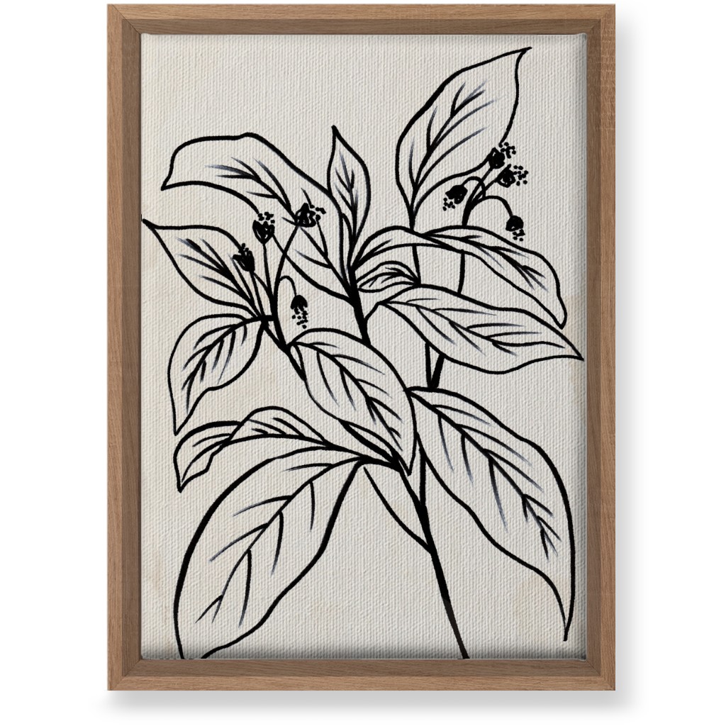 Vintage Branch Sketch - Beige and Black Wall Art, Natural, Single piece, Canvas, 10x14, Beige