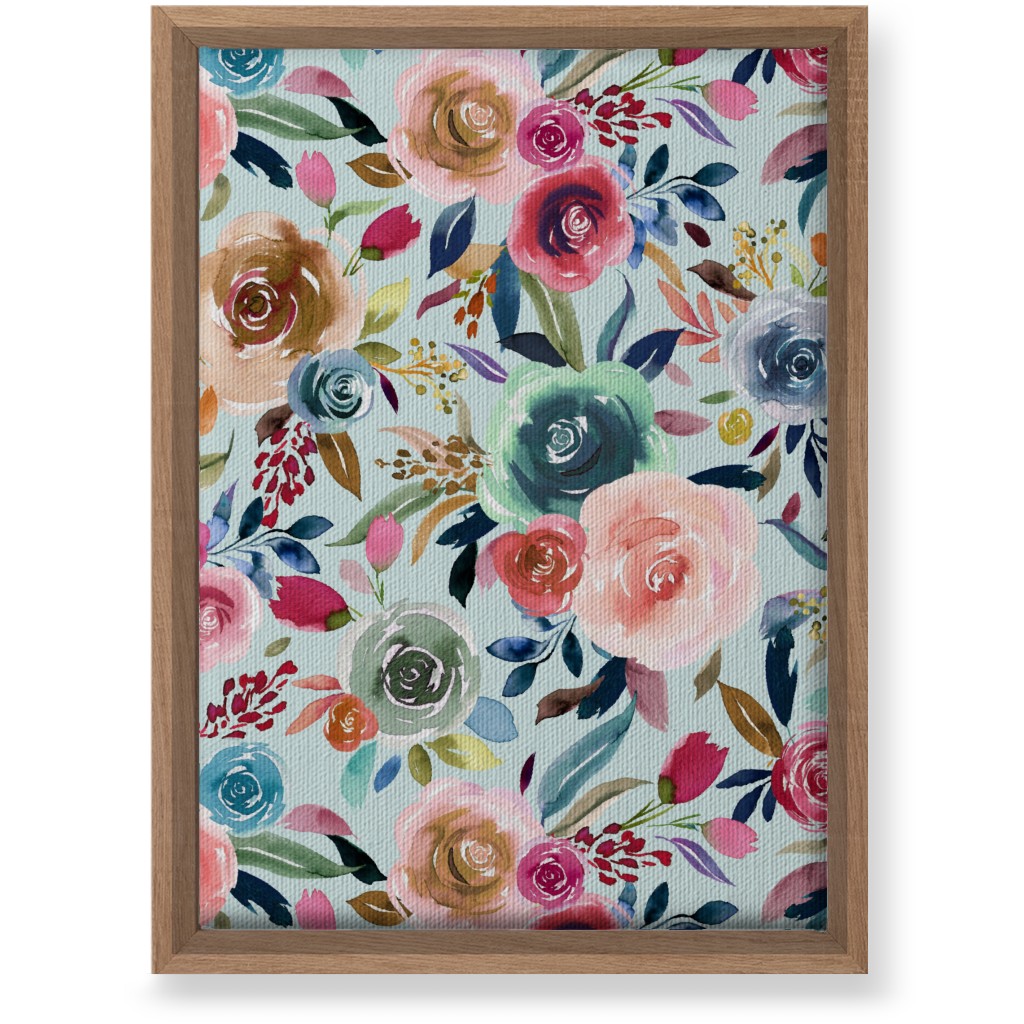 Sweet Watercolor Romance - Turquoise Wall Art, Natural, Single piece, Canvas, 10x14, Blue, True Blue