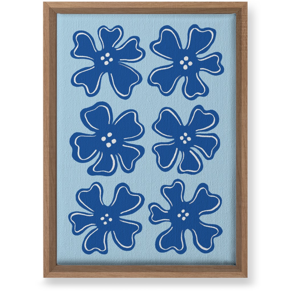 Button Flowers Wall Art, Natural, Single piece, Canvas, 10x14, Blue