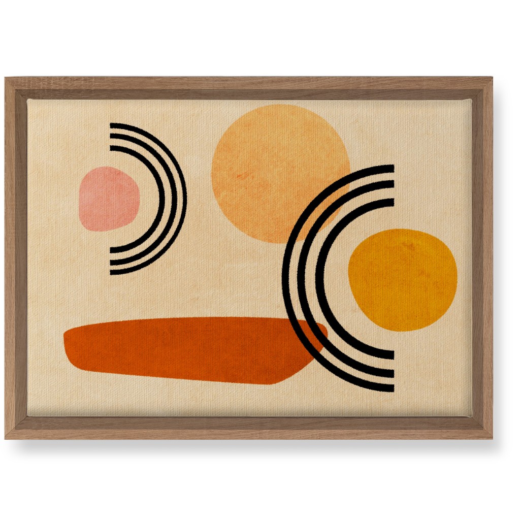 Cups & Saucers Abstract Wall Art, Natural, Single piece, Canvas, 10x14, Orange, Creamsicle