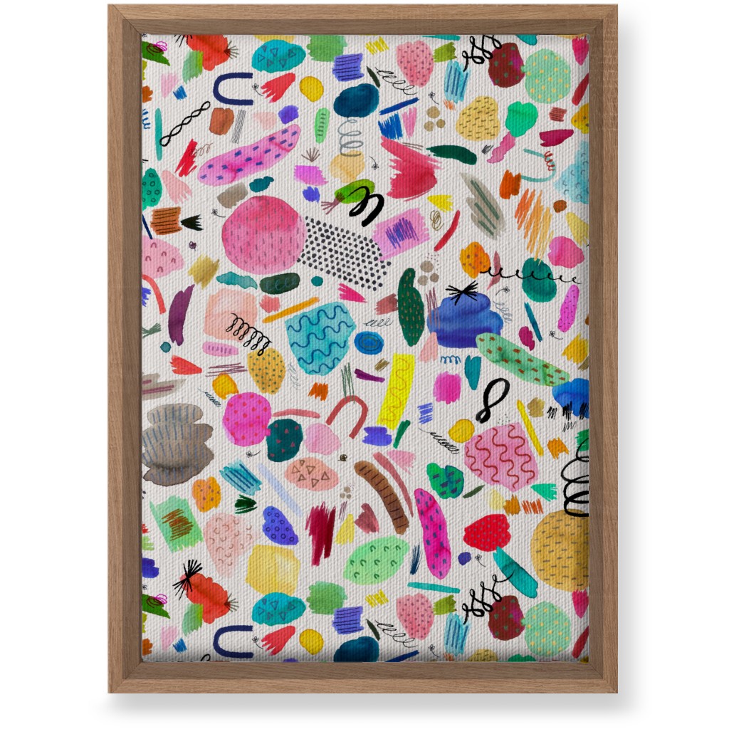 Abstract Marks and Scribbles - Multi Wall Art, Natural, Single piece, Canvas, 10x14, Multicolor