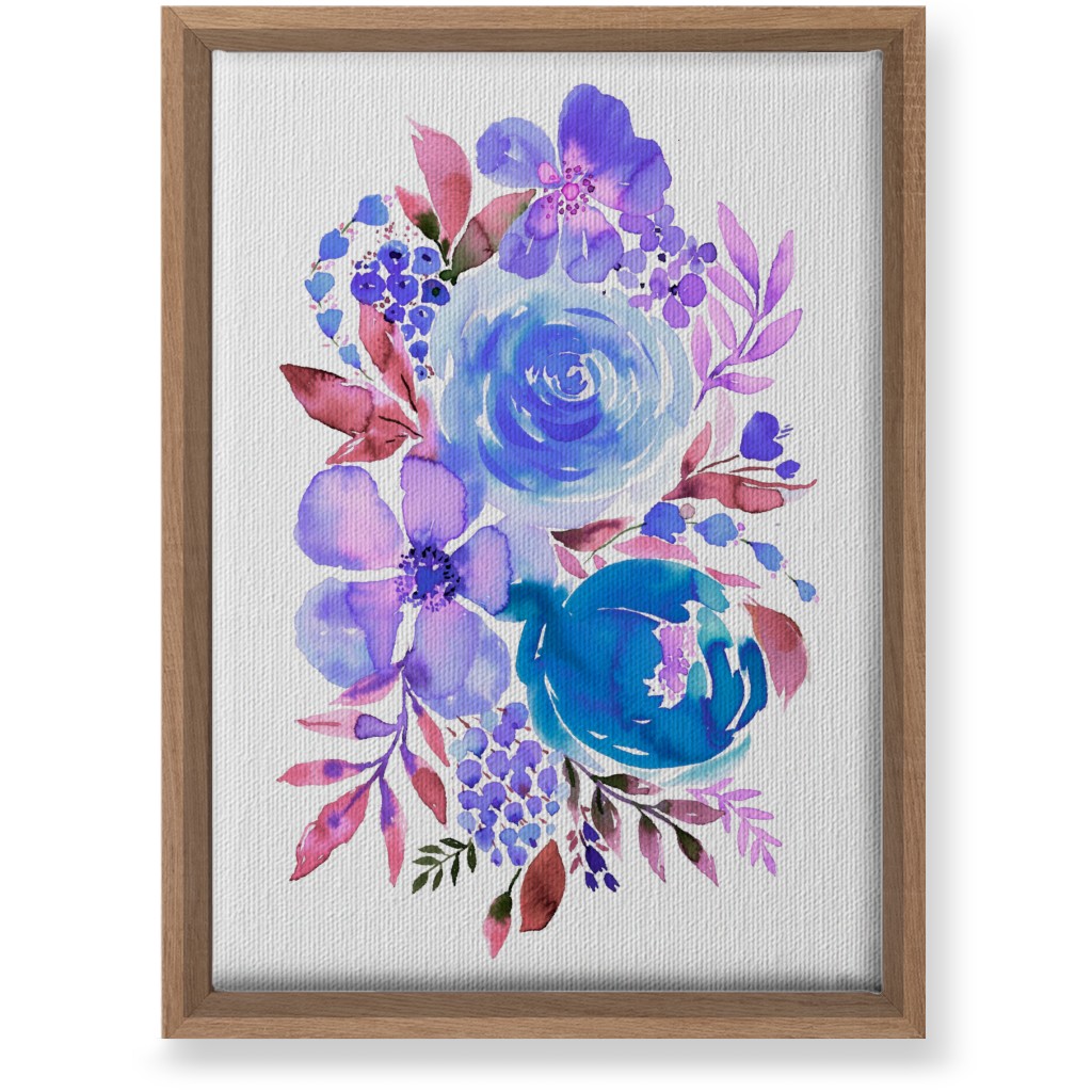 Summery Bouquet Wall Art, Natural, Single piece, Canvas, 10x14, Blue