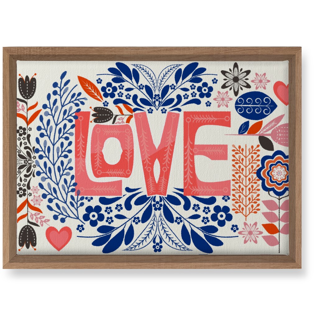 Love Botanical - Pink and Blue Wall Art, Natural, Single piece, Canvas, 10x14, Red, Red