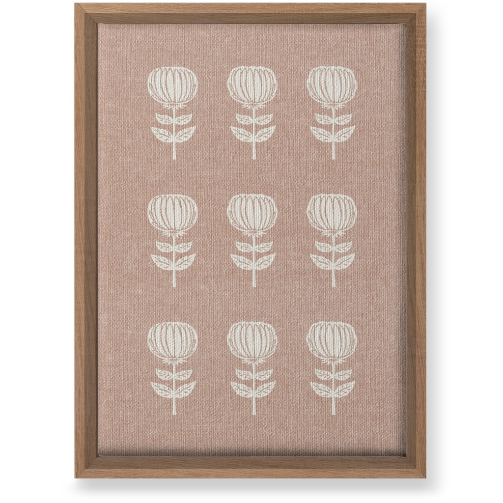 Block Print Floral Wall Art, Natural, Single piece, Canvas, 10x14, Pink, Alpaca