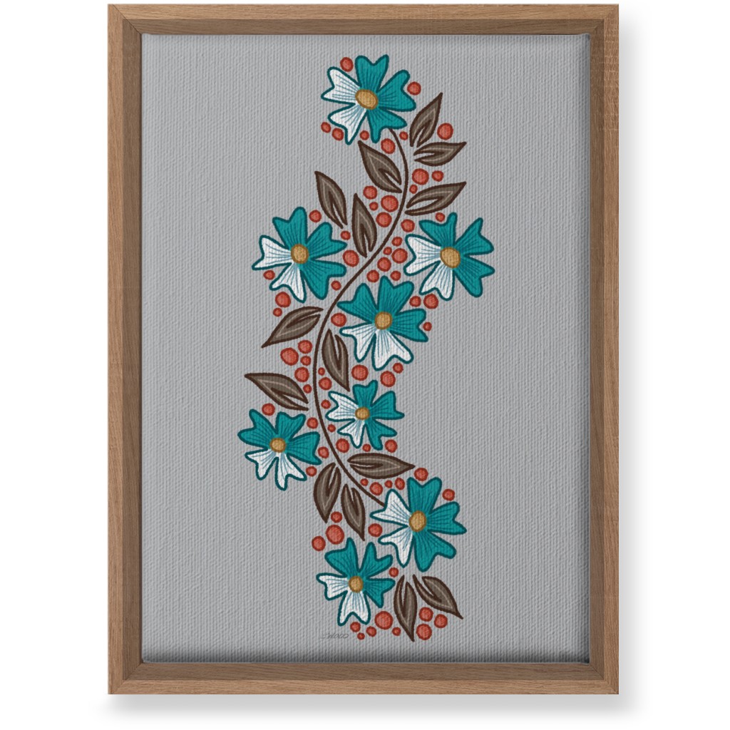 Floral Swish - Multi Wall Art, Natural, Single piece, Canvas, 10x14, Gray