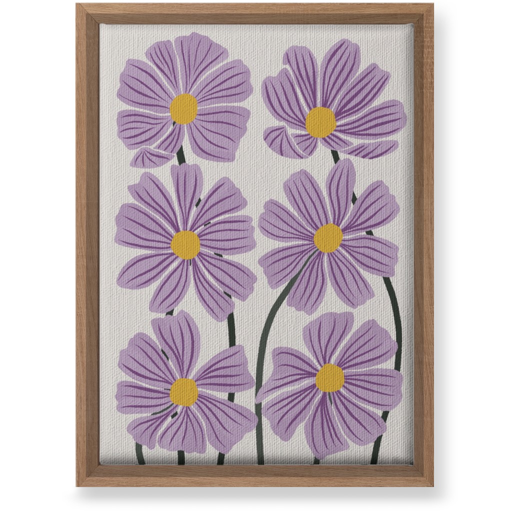 Botanical Cosmos Flowers Wall Art, Natural, Single piece, Canvas, 10x14, Purple