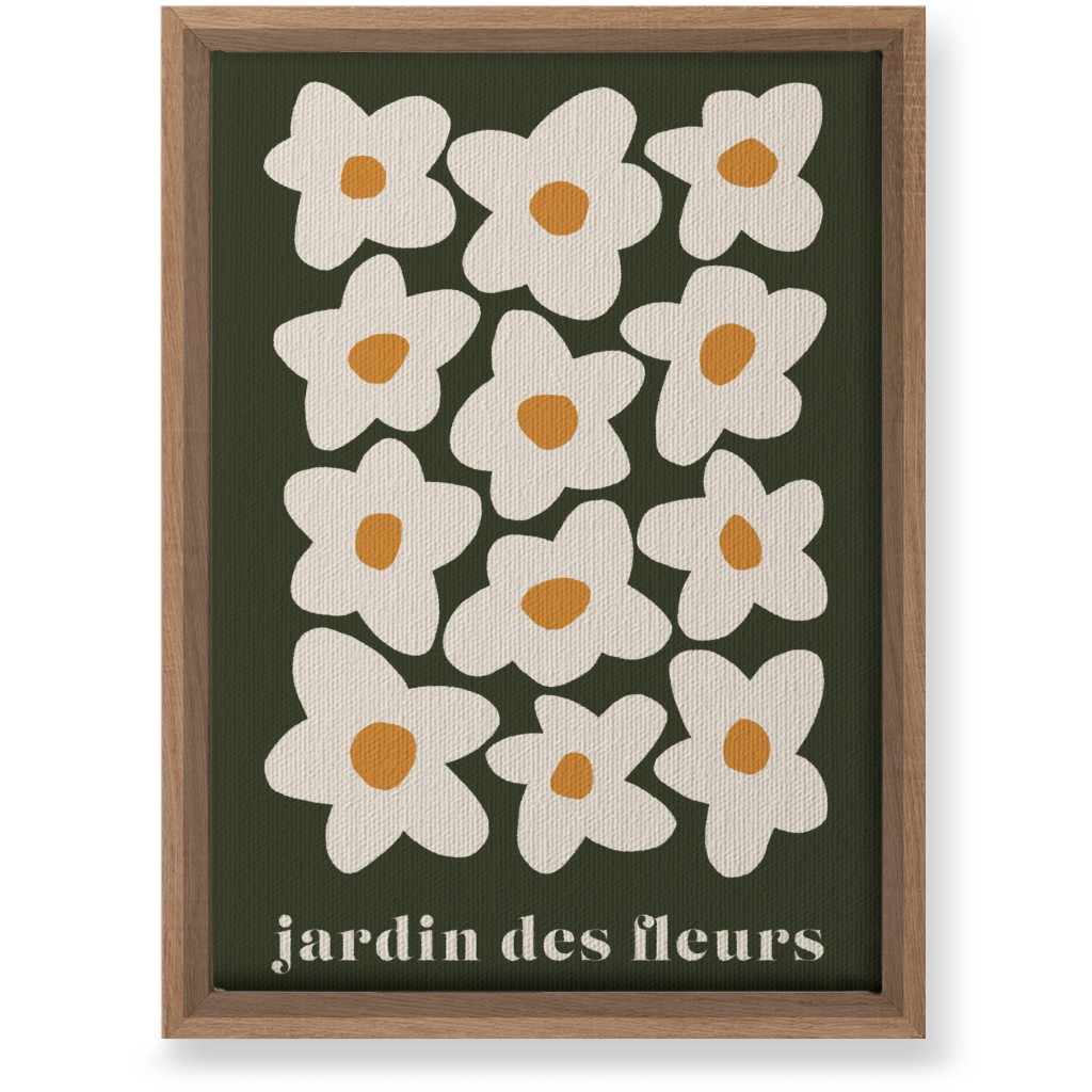 Botanical Graphic Retro Flower Garden Wall Art, Natural, Single piece, Canvas, 10x14, Black, Charcoal