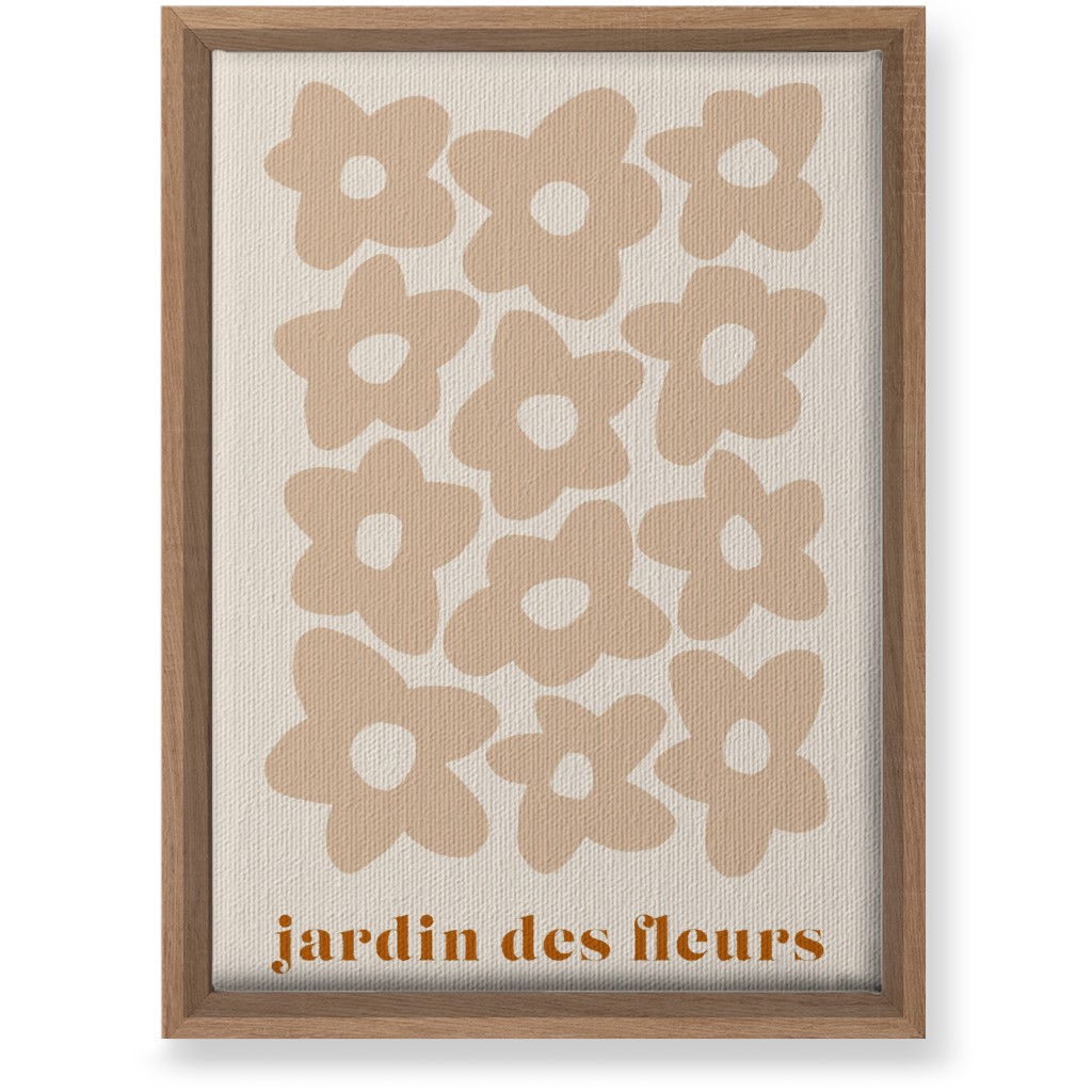 Botanical Graphic Retro Flower Garden Wall Art, Natural, Single piece, Canvas, 10x14, Beige