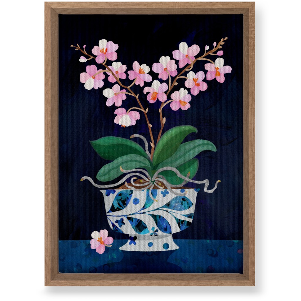 Orchid in Bloom - Dark Wall Art, Natural, Single piece, Canvas, 10x14, Multicolor