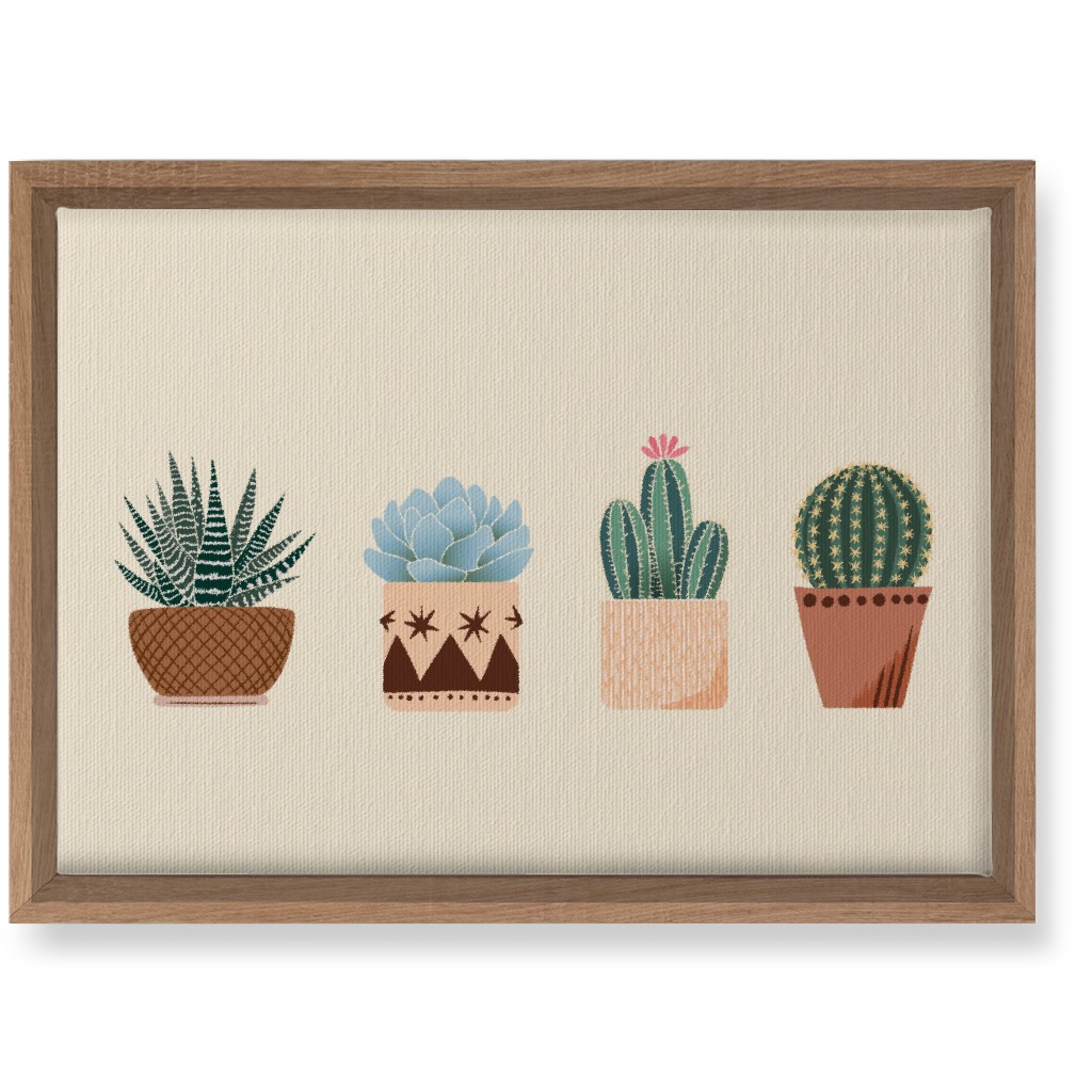 Cactus and Succulent Plants - Neutral Wall Art, Natural, Single piece, Canvas, 10x14, Beige, Pearl