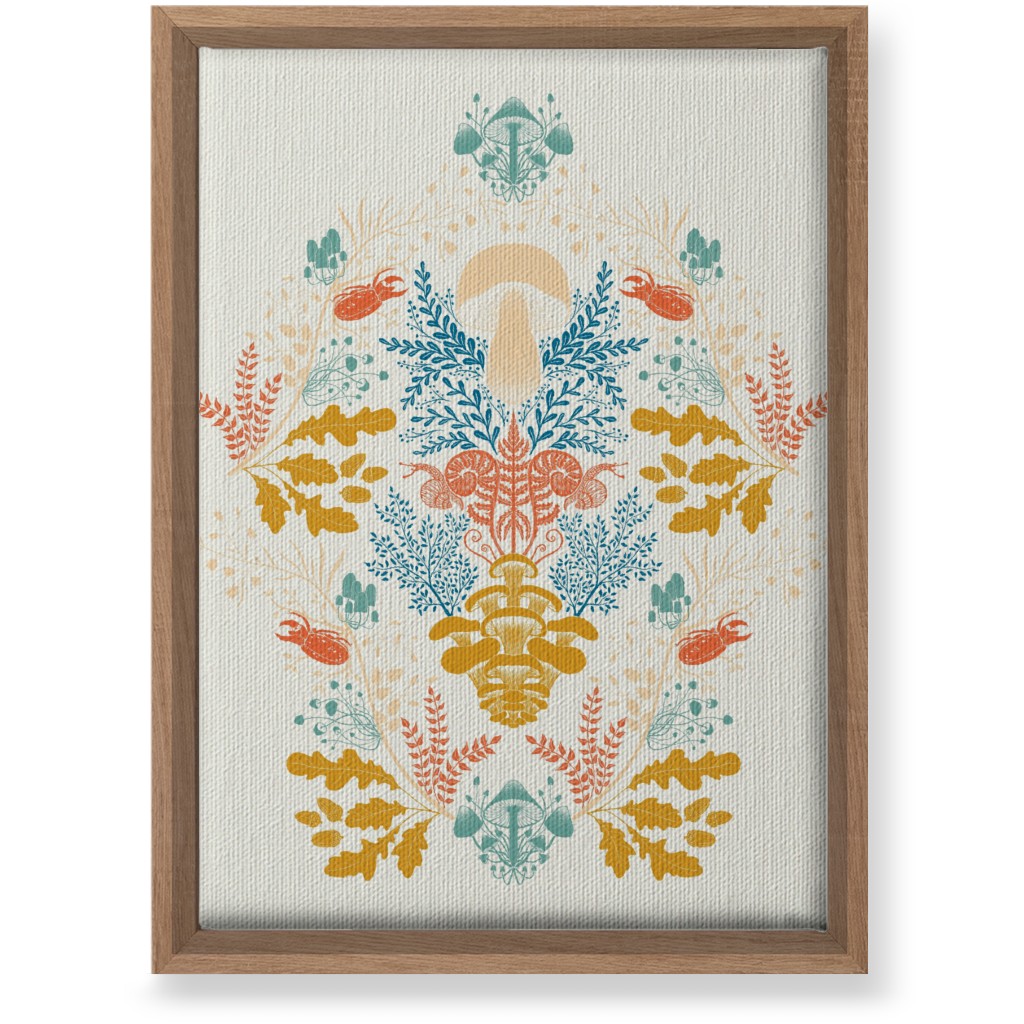 Mushroom Forest Wall Art, Natural, Single piece, Canvas, 10x14, Multicolor