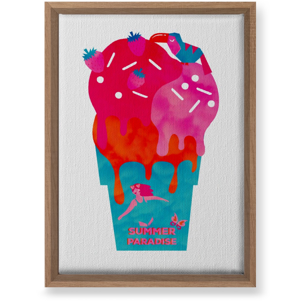 Summer Ice Cream Paradise - Multi Wall Art, Natural, Single piece, Canvas, 10x14, Multicolor