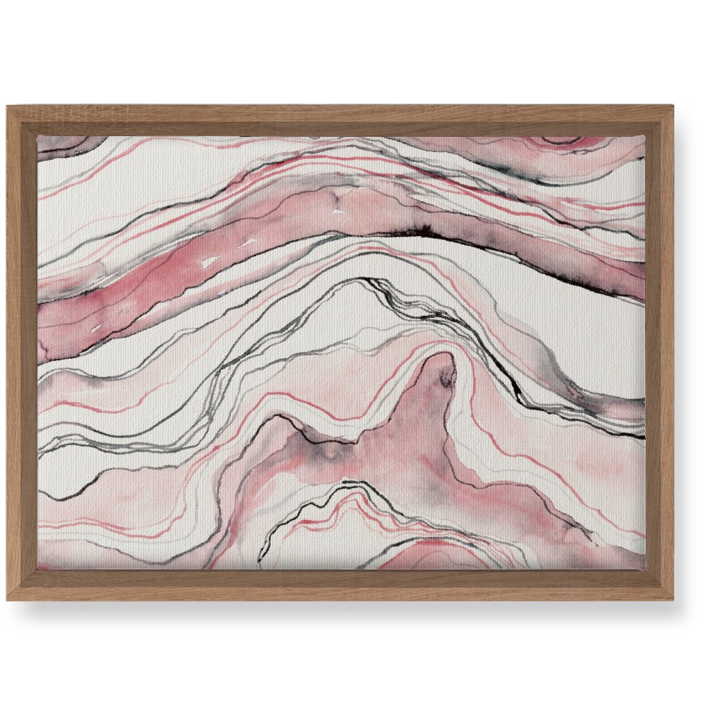 Marbled Watercolor Stone - Pink Wall Art, Natural, Single piece, Canvas, 10x14, Pink, Bright Pink