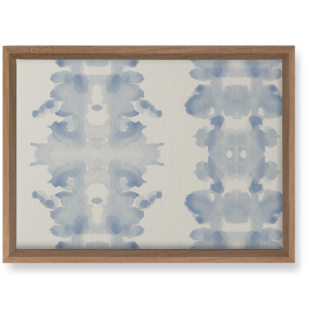 Double Inkblot - Light Blue and Cream Wall Art, Natural, Single piece, Canvas, 10x14, Blue, True Blue