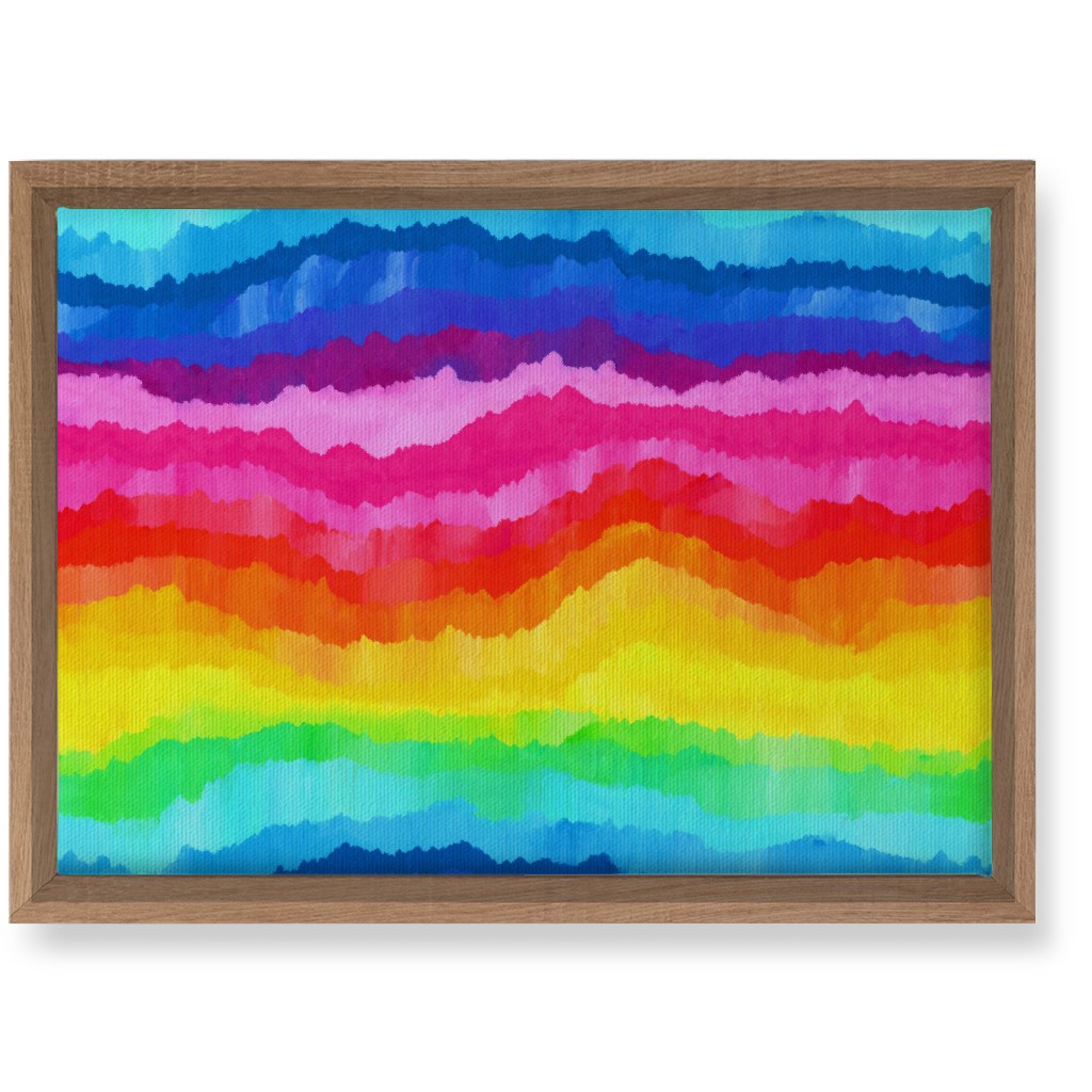 Rainbow Acrylic Waves Wall Art, Natural, Single piece, Canvas, 10x14, Multicolor