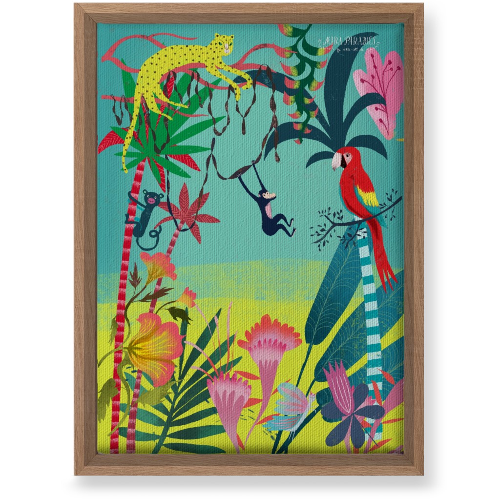 Jungle Animals & Botanical - Multi Wall Art, Natural, Single piece, Canvas, 10x14, Multicolor
