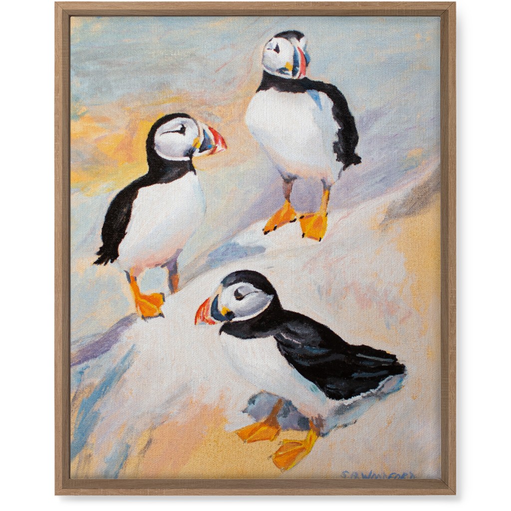 Puffins, Penguins - Multi Wall Art, Natural, Single piece, Canvas, 16x20, Multicolor