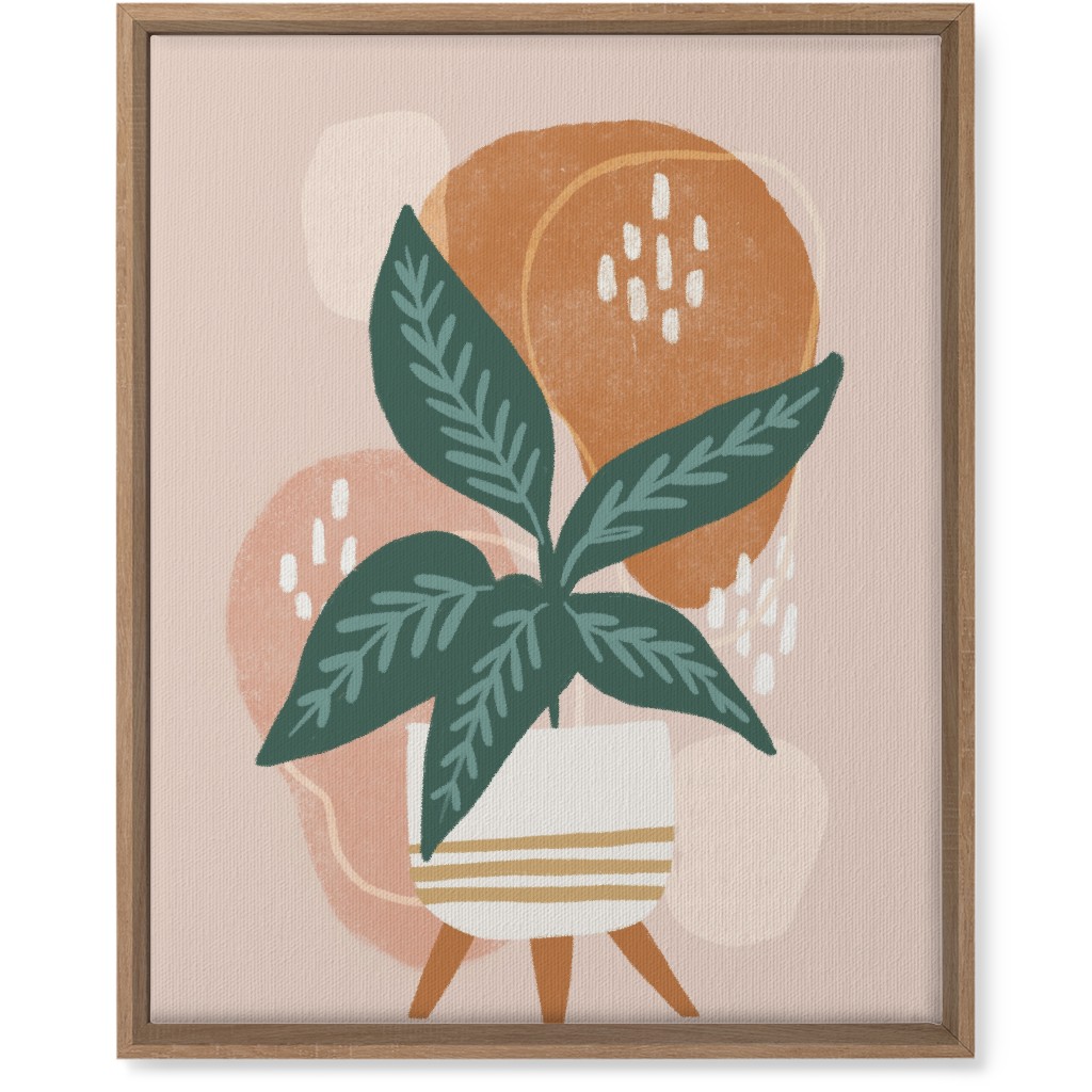 House Plant on Blush Wall Art, Natural, Single piece, Canvas, 16x20, Pink
