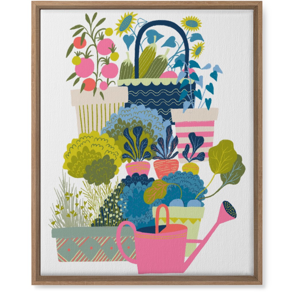 Growing Herbs and Flower Gardens - Multi Wall Art, Natural, Single piece, Canvas, 16x20, Multicolor