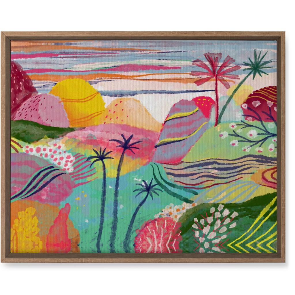 Abstract Dreamy Hills - Vibrant Wall Art, Natural, Single piece, Canvas, 16x20, Multicolor