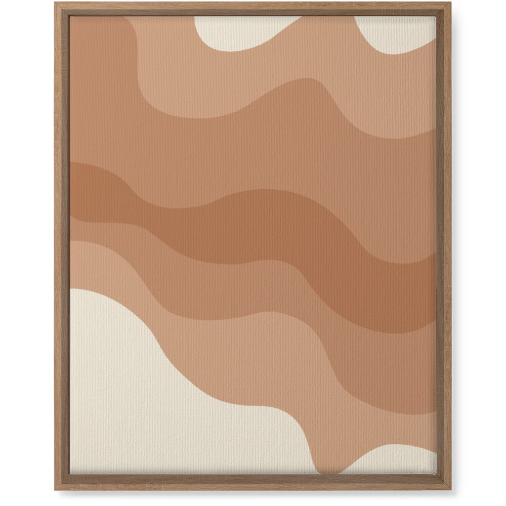 Retro Abstract Waves Wall Art, Natural, Single piece, Canvas, 16x20, Orange, Desert Rose