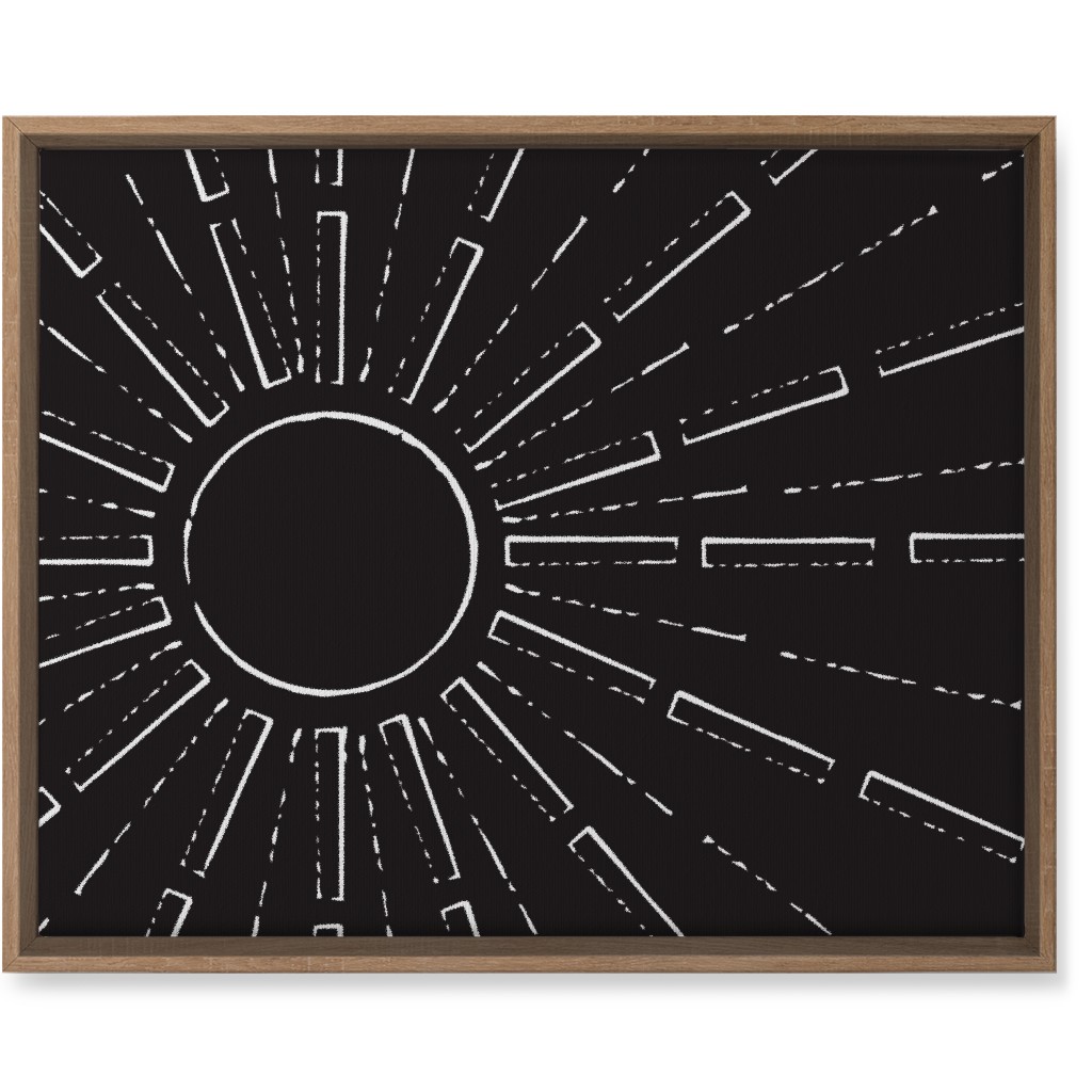 Midcentury Sunburst Wall Art, Natural, Single piece, Canvas, 16x20, Black, Charcoal
