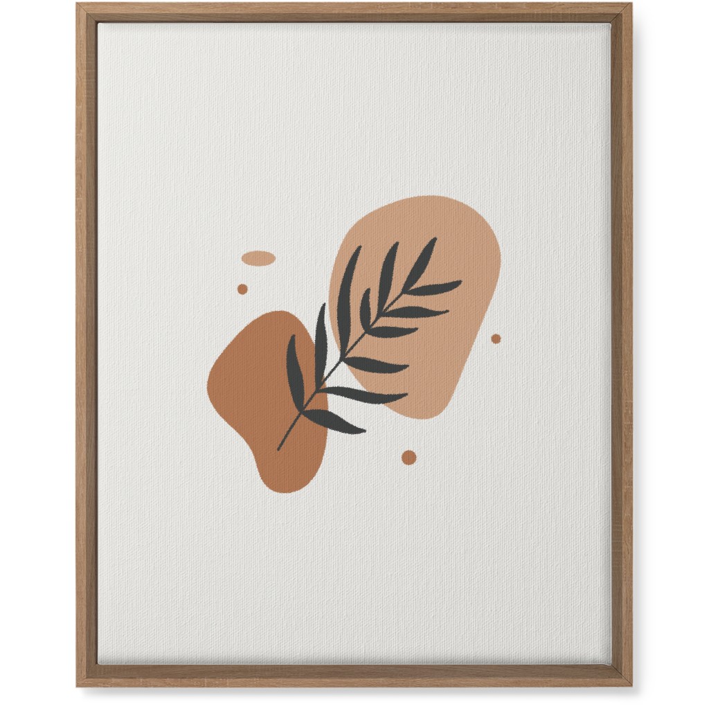 Shapes and Fern Leaf Wall Art, Natural, Single piece, Canvas, 16x20, Orange