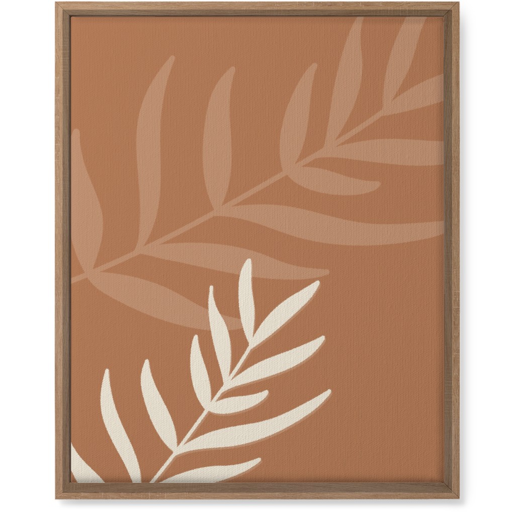 Fern Leaves in Neutral Earth Tones Wall Art, Natural, Single piece, Canvas, 16x20, Orange, Nutmeg