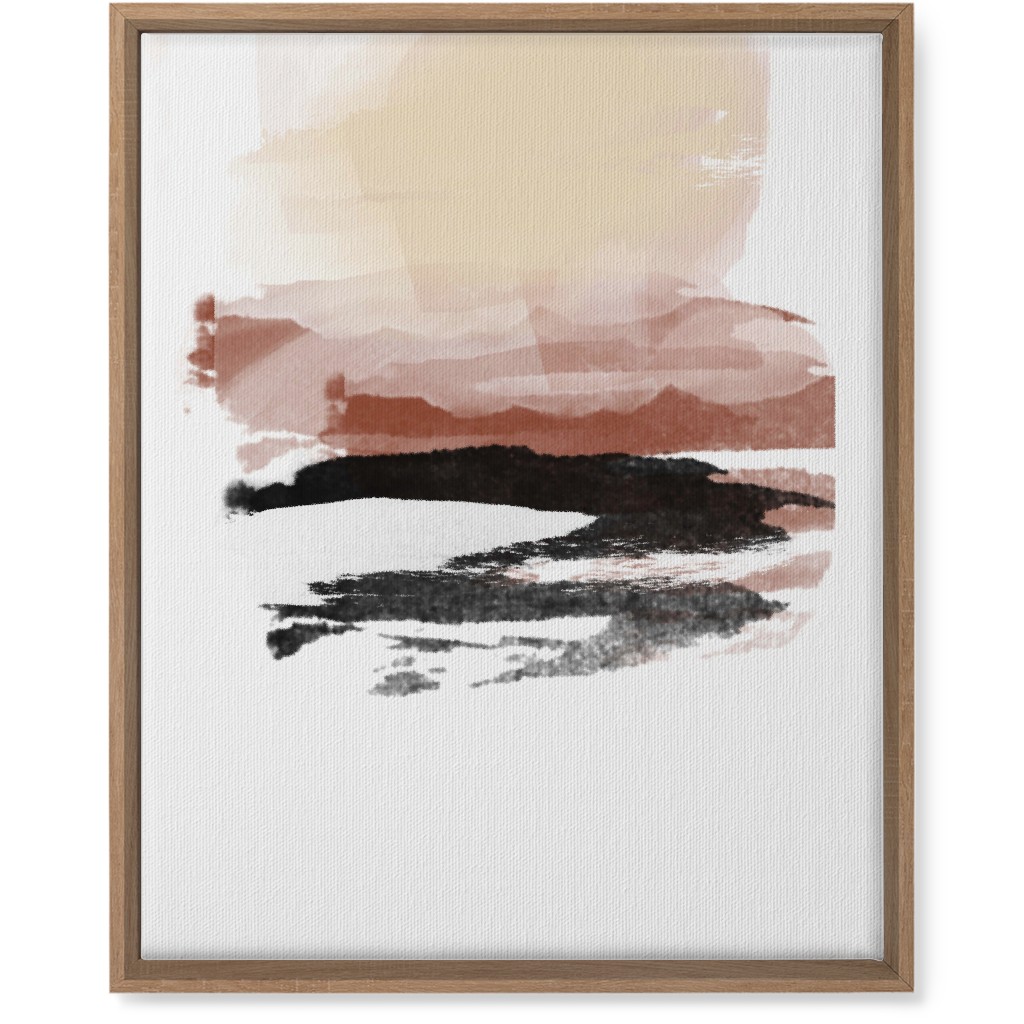 Abstract Sunset - Multi Wall Art, Natural, Single piece, Canvas, 16x20, Pink, Bright Pink