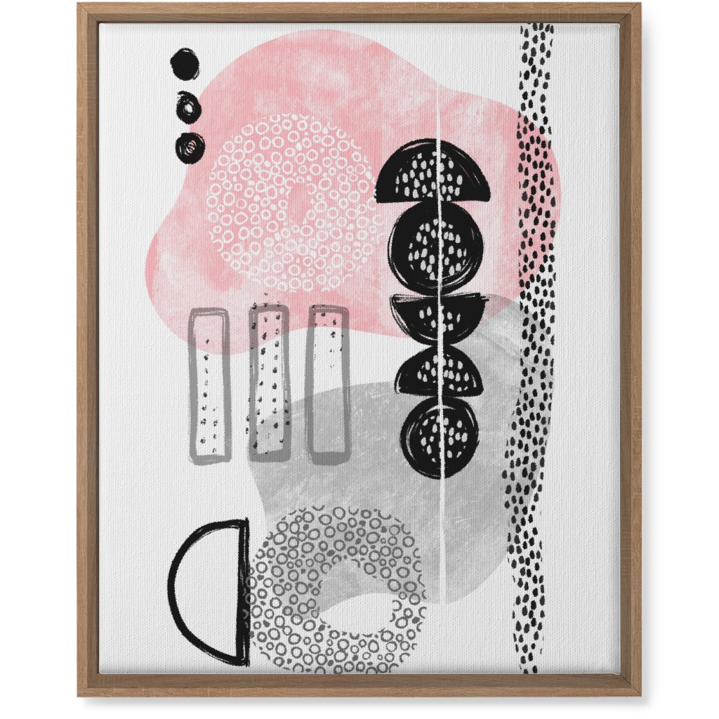 Feminene Abstract - Gray and Pink Wall Art, Natural, Single piece, Canvas, 16x20, Pink, Bright Pink