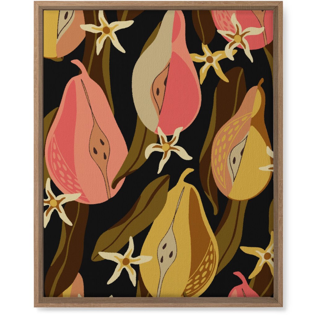 Minimal Pears Portrait - Multi Wall Art, Natural, Single piece, Canvas, 16x20, Pink, Bright Pink