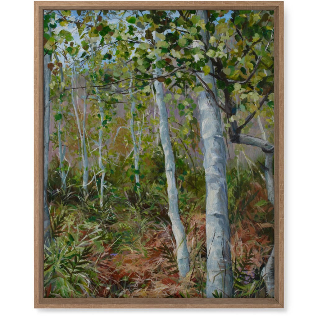 Quaking Aspen Painting Wall Art, Natural, Single piece, Canvas, 16x20, Green, Classic Green