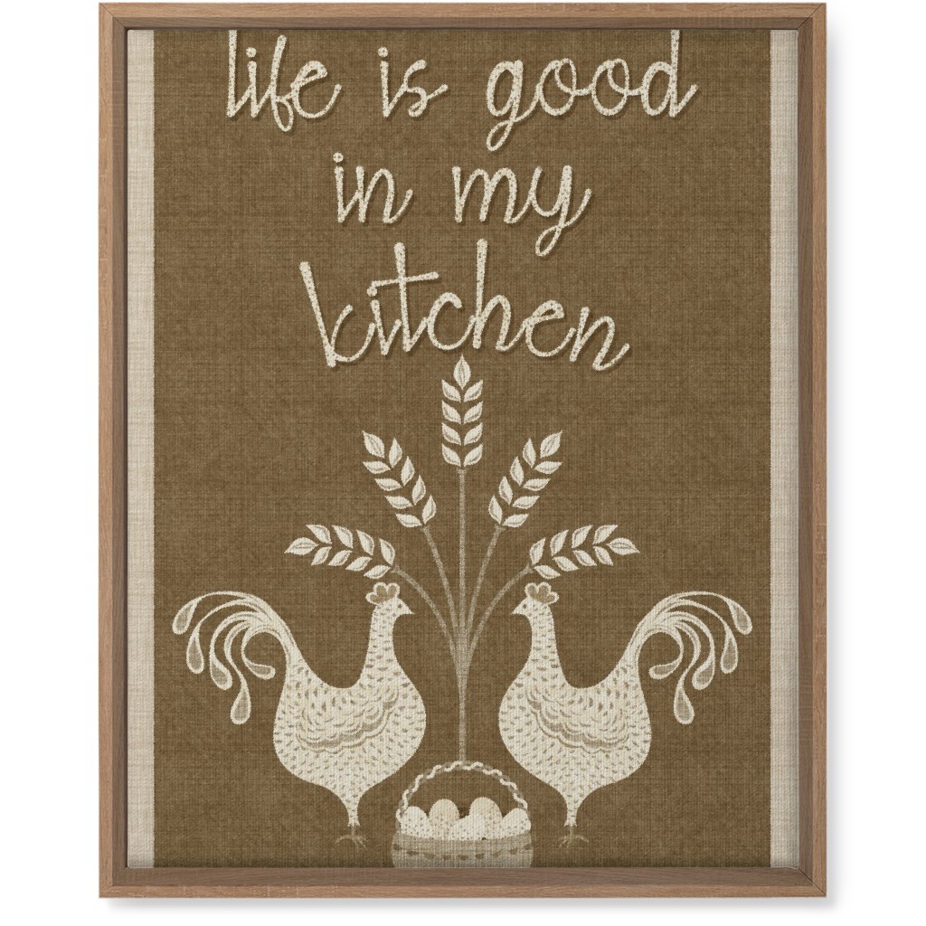 in My Kitchen Vintage Chickens - Brown Wall Art, Natural, Single piece, Canvas, 16x20, Brown