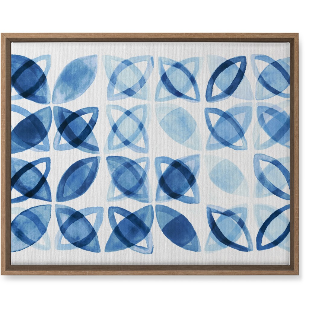 Washed Watercolor Shapes Wall Art, Natural, Single piece, Canvas, 16x20, Blue, Blue Suede