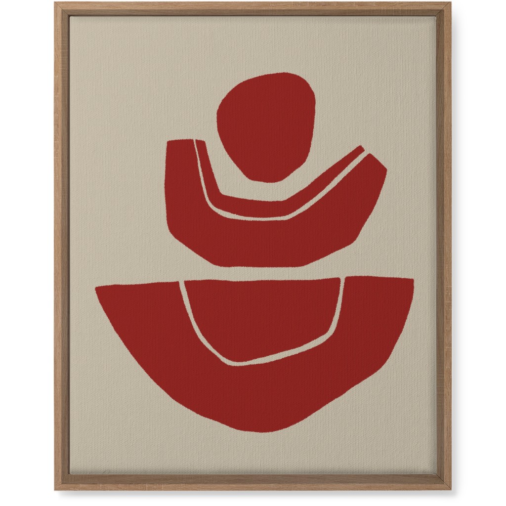 Geometric Abstract Stack Ii Wall Art, Natural, Single piece, Canvas, 16x20, Red, Cinnamon