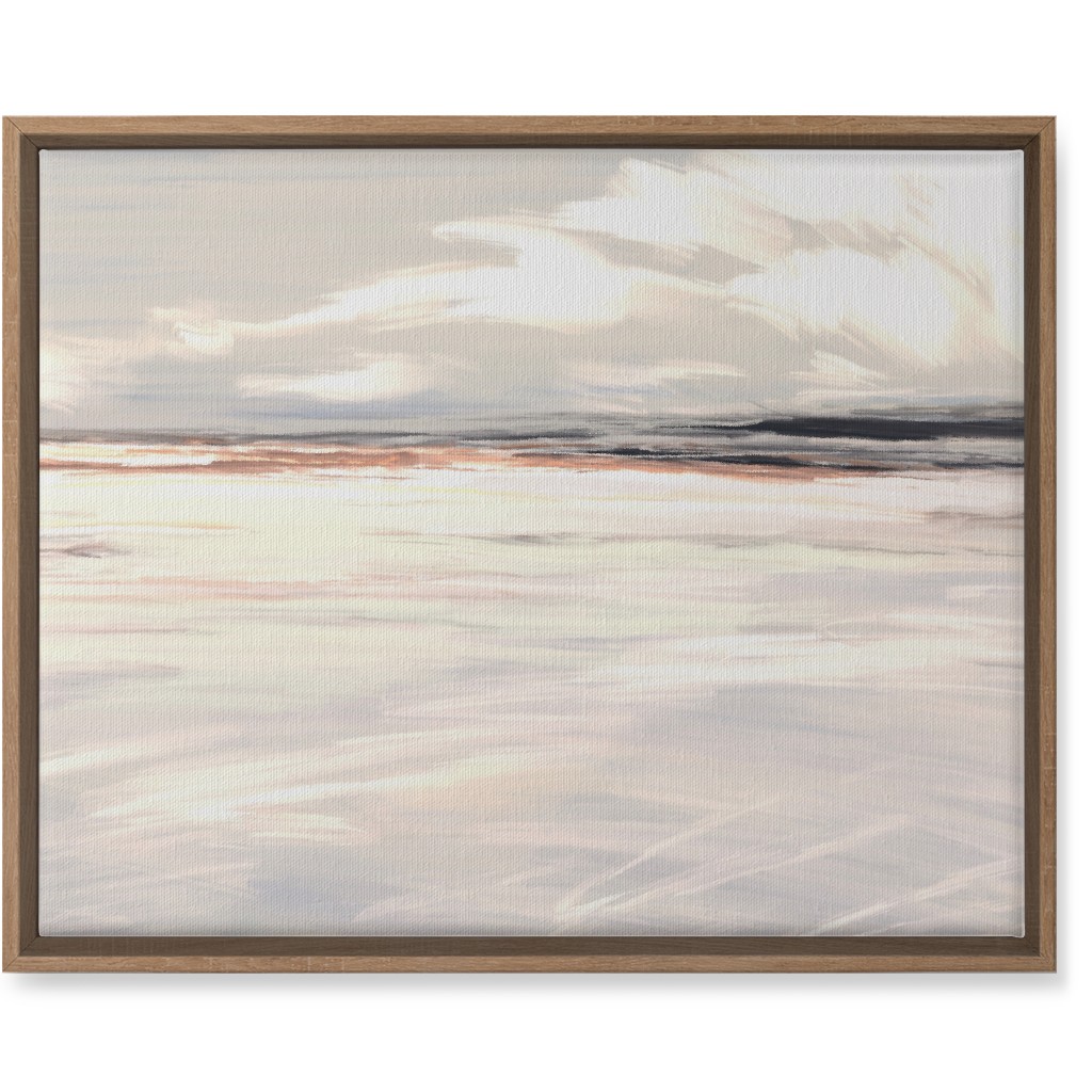 Ocean Sunset Seascape - Neutral Wall Art, Natural, Single piece, Canvas, 16x20, Blue, True Blue