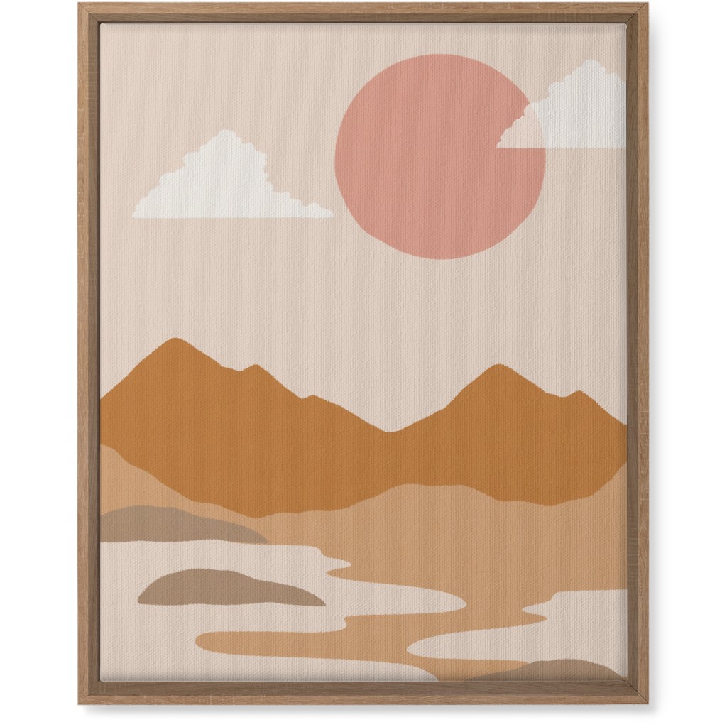 Abstract Mountain Landscape - Neutral Wall Art, Natural, Single piece, Canvas, 16x20, Orange