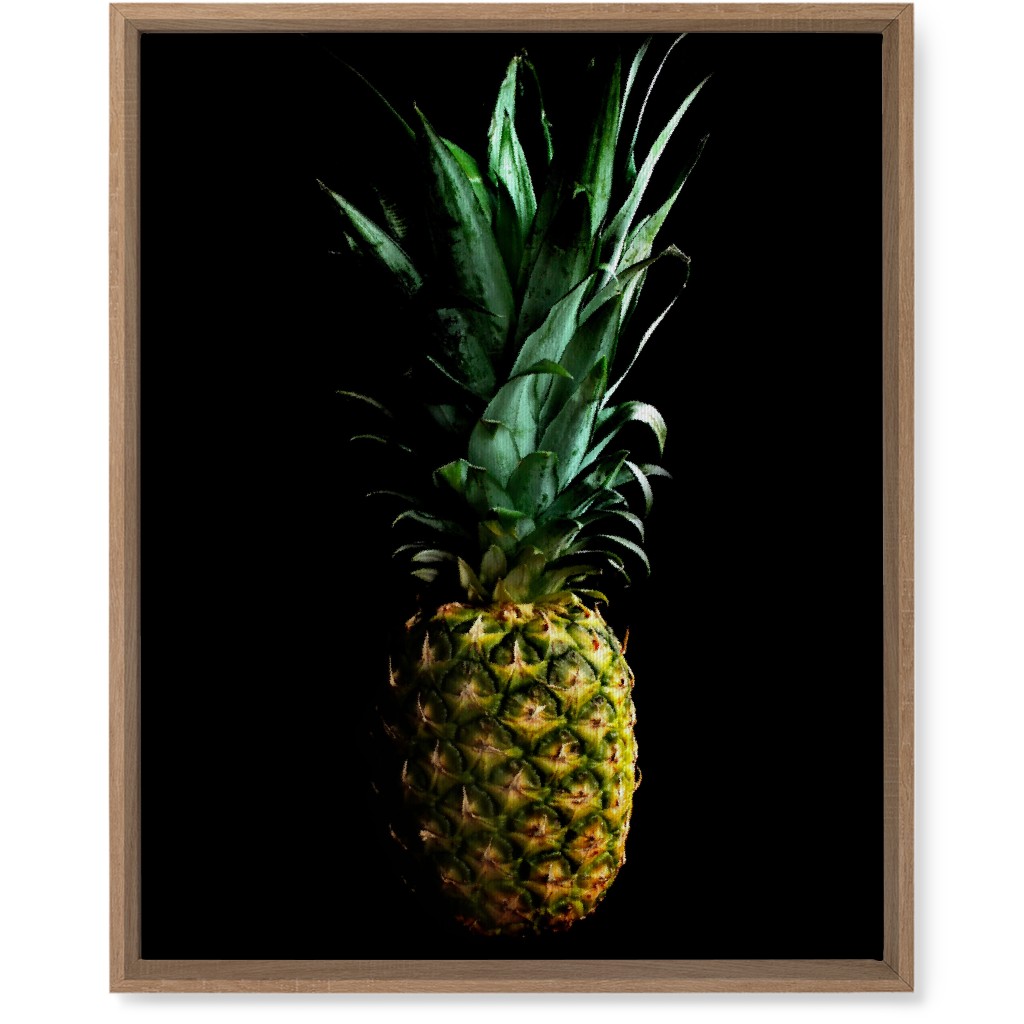 Pineapple - Yellow on Black Wall Art, Natural, Single piece, Canvas, 16x20, Black