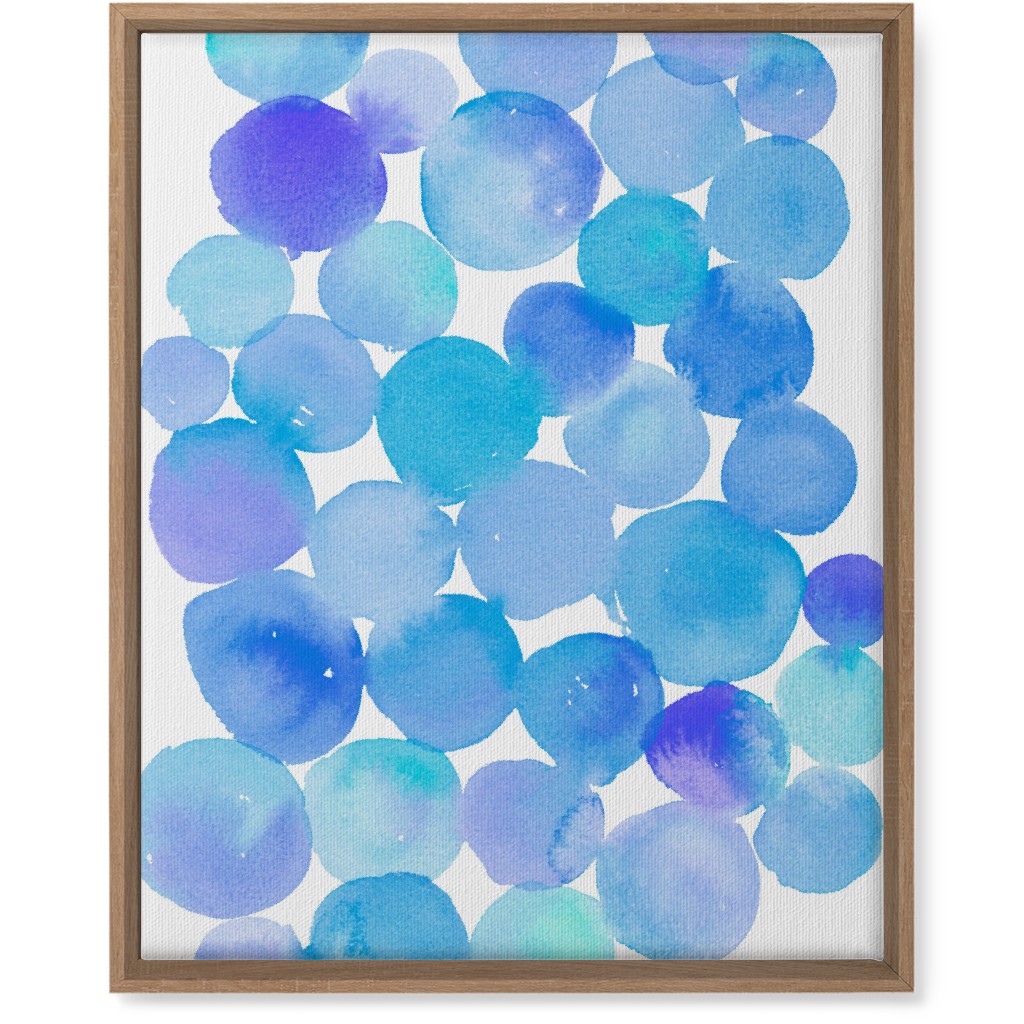 Watercolor Circles Wall Art, Natural, Single piece, Canvas, 16x20, Blue