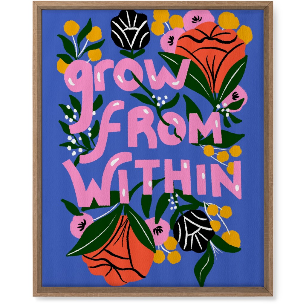 Grow From Within - Multi on Blue Wall Art, Natural, Single piece, Canvas, 16x20, Blue