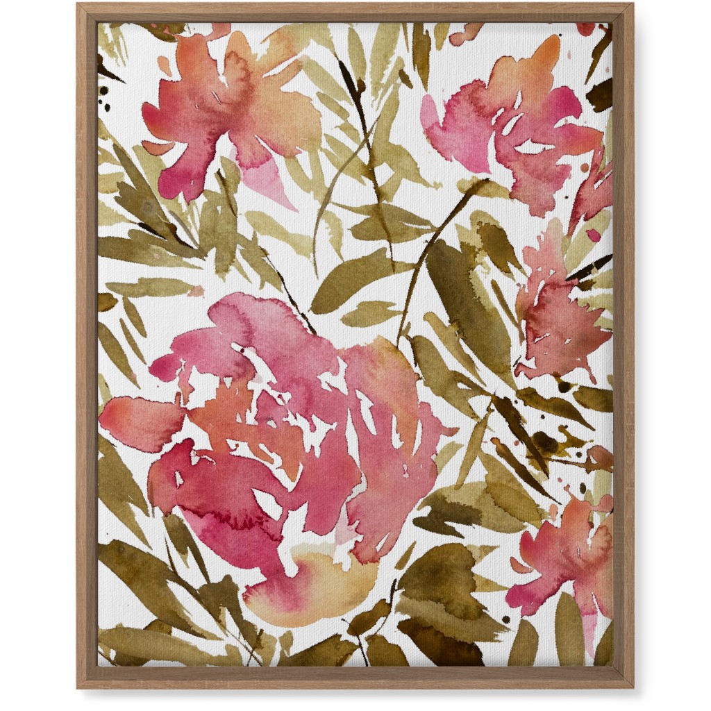 Bewildered - Pink and Green Wall Art, Natural, Single piece, Canvas, 16x20, Pink, Bright Pink