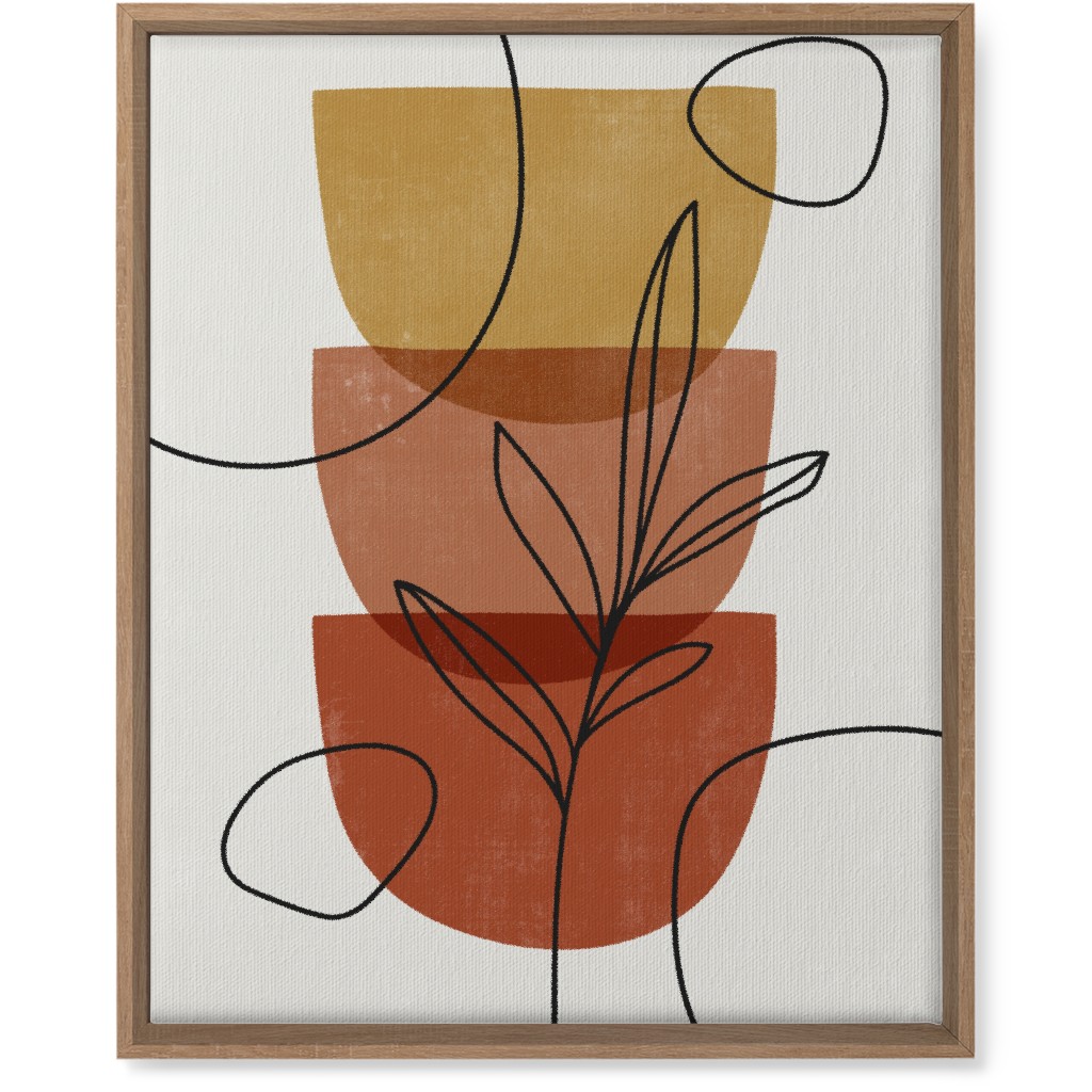 Abstract Leaf Stack - Terracotta and Ivory Wall Art, Natural, Single piece, Canvas, 16x20, Brown